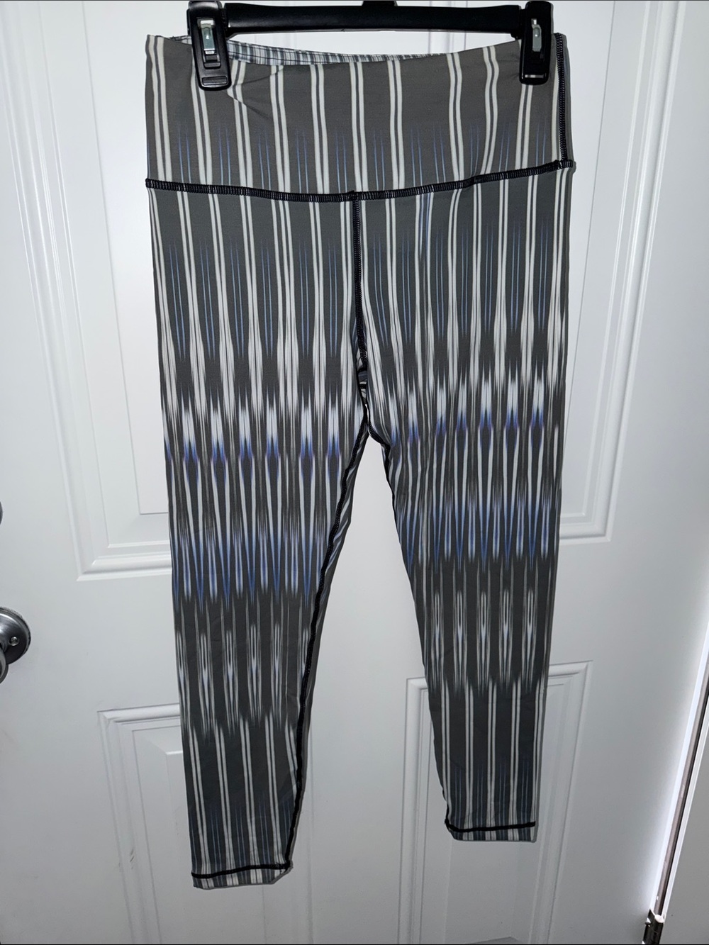Vimmia Gray and Blue Ikat Stripe Leggings
